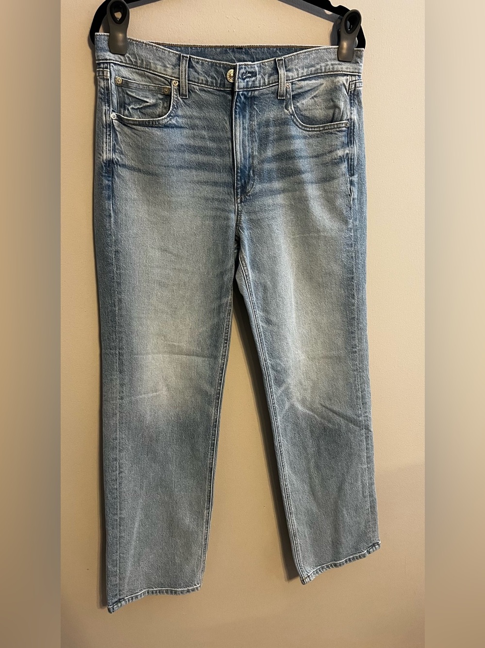 AYR The Roadie Relaxed Straight Leg Jeans Light Wash Made in LA Size 30L